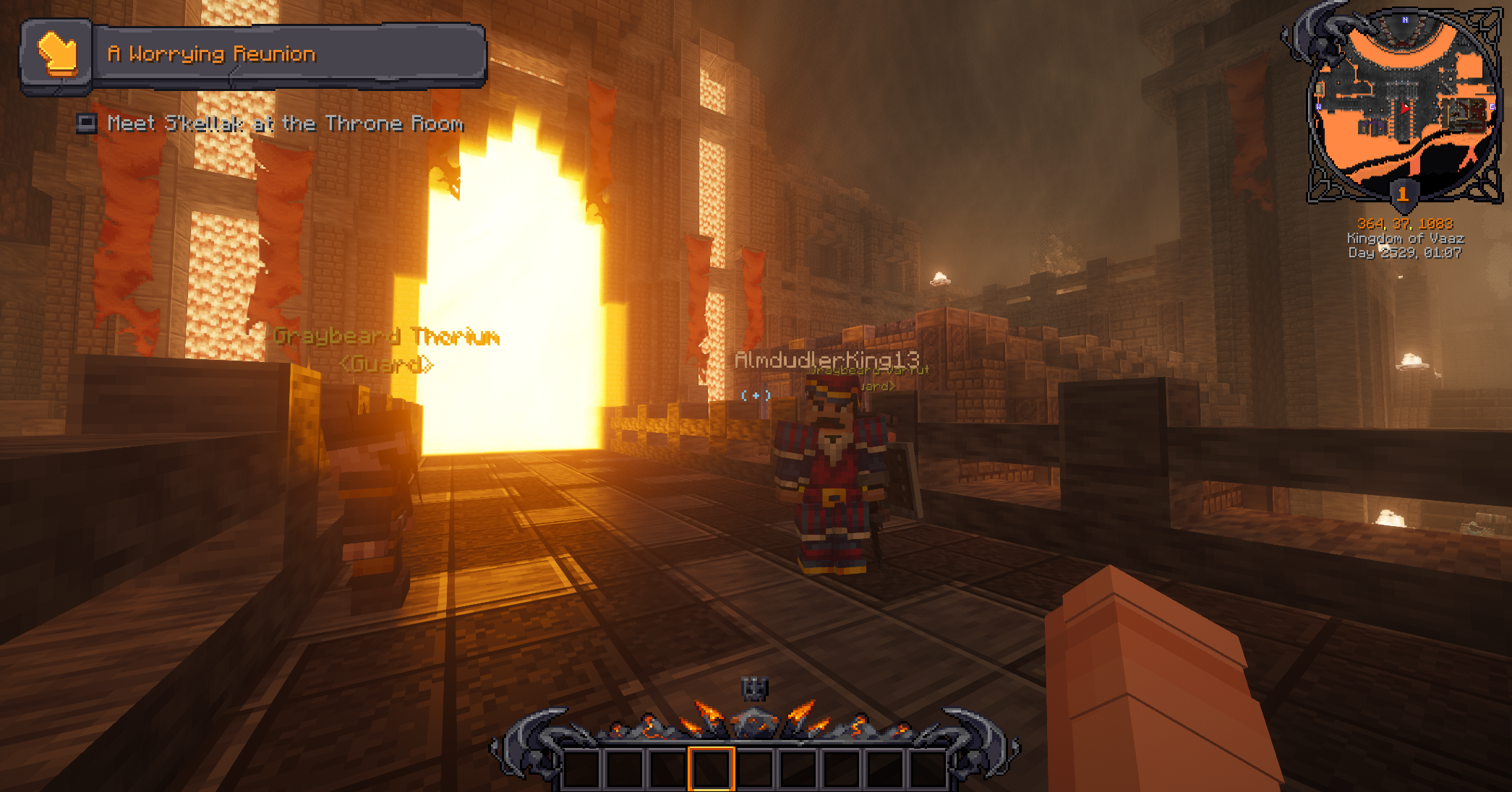 A Worrying Reunion quest at the Kingdom of Vaaz throne room