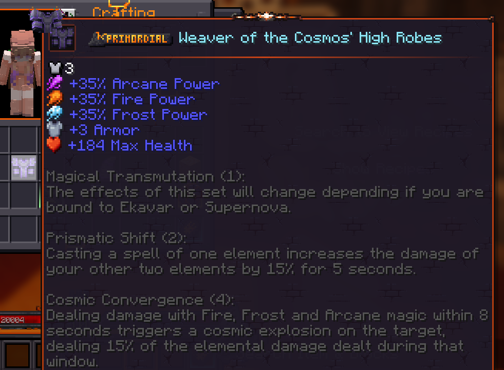 Mythic Weaver of the Cosmos high robes item tooltip